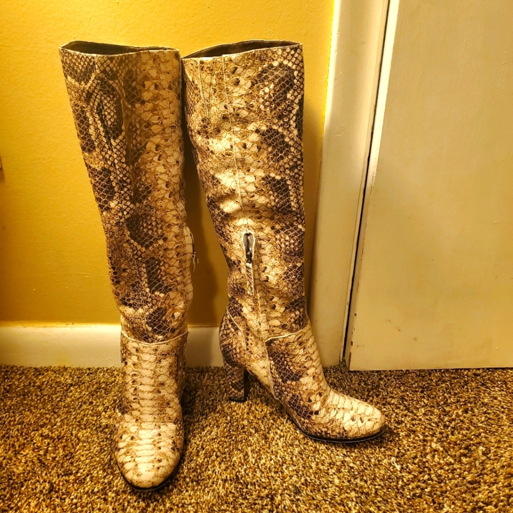 Long Snake Skin Boots
